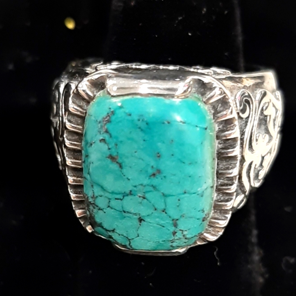 Silpada silver turquoise ring sz 10